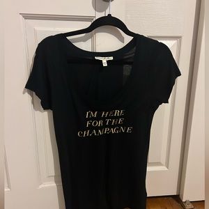 EXPRESS | one-eleven short sleeve tee “I’m here for the champagne”, size small